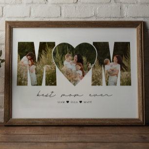 Póster Mejor Mamá del Mundo Regalo de Colaje de Fotos Mod