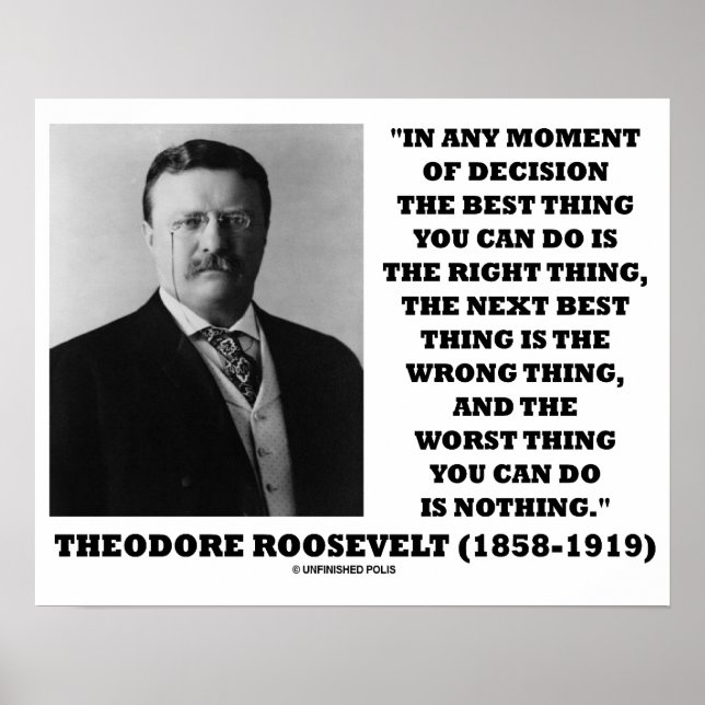 Póster Mejor Momento De Decisión De Theodore Roosevelt (Frente)