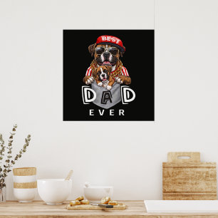 Póster Mejor Papá Boxer de Todos los Tiempos