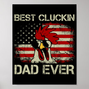 Póster Mejor Papá Clueco Americano Bandera Americana Papá