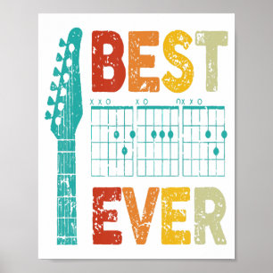 Póster Mejor papá de guitarra de todos los tiempos acorde