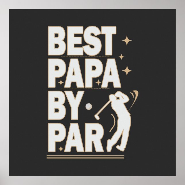 Póster MEJOR PAPA DE PAR FATHERS DAY GOLF Design (Frente)