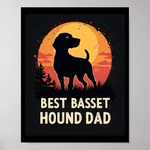 Póster Mejor papá de perro papá - Camiseta vintage de Bas