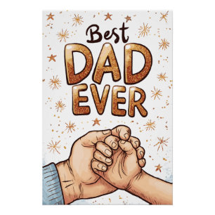 Póster Mejor Papá de siempre - Arte de bonos en el Día de