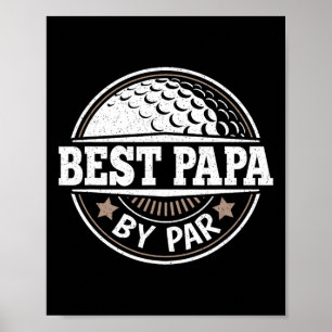 Póster Mejor Papa Del Jugador De Golf Par Vintage Daddy F