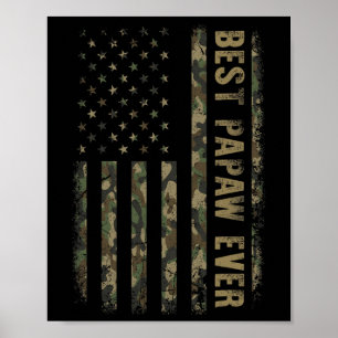 Póster Mejor Papá del Mundo Camuflaje Bandera Americana D
