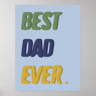 Póster Mejor Papá del Mundo Feliz Día del Padre Feliz Cum