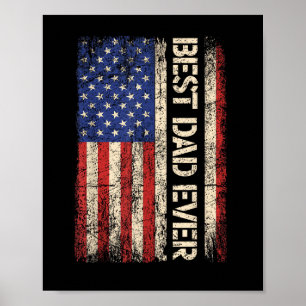Póster Mejor Papá del Mundo Regalos de la Bandera America