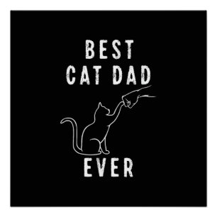 Póster Mejor papá gato del mundo Papá gato Puño de pata G