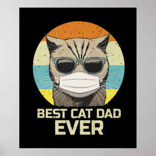 Póster Mejor Papá Gato   Gafas de sol Máscara Regalo