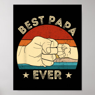 Póster Mejor Papa jamás puño Funny Abuelo Grasa