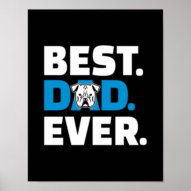 Póster Mejor Papá Nunca | Regalo Perro Lover (Frente)