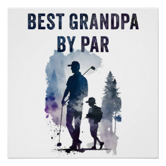 Póster Mejor Papá Por Par - Graciosos Pun De Golf Sarcást