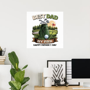 Póster Mejor Papá Por Par Papá Golf Divertido