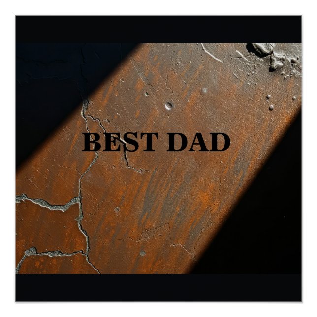 Póster Mejor Papá sobre fondo de madera (Anverso)