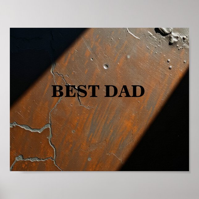 Póster Mejor Papá sobre fondo de madera (Frente)