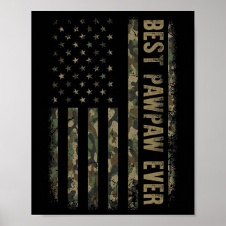 Póster Mejor Pawpaw Camuflaje Bandera Americana Día del P