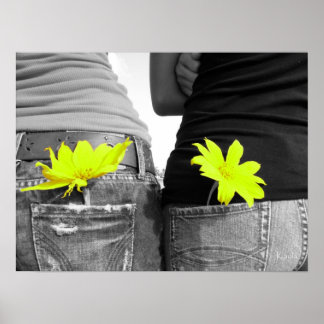 Póster Mejor Poster de amigos negro y blanco