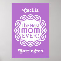 MEJOR poster de monograma personalizado MOM