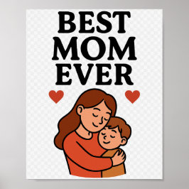 Póster Mejor Poster decorativo para mamá