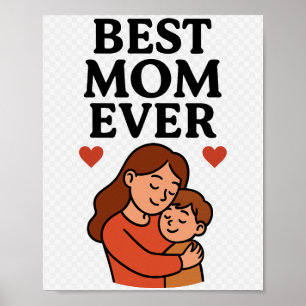 Póster Mejor Poster decorativo para mamá