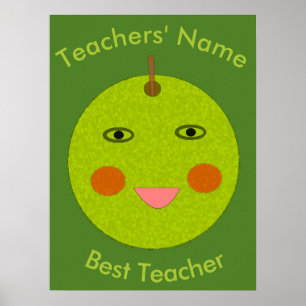 Póster Mejor profesor feliz Poster de Apple