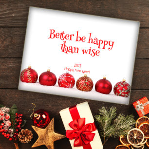 Póster Mejor ser feliz que feliz poster de año nuevo