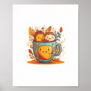 Póster mejor té,amiga, lindo, tema de té