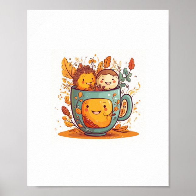 Póster mejor té,amiga, lindo, tema de té (Frente)