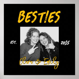 Póster Mejores Amigas Fotos Personalizadas con Año