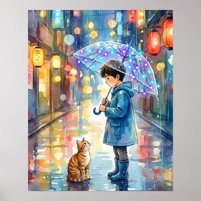 Póster Mejores amigos bajo la lluvia (Frente)