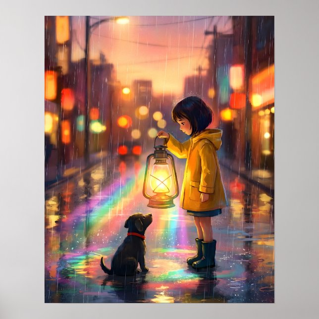 Póster Mejores amigos bajo la lluvia (Frente)