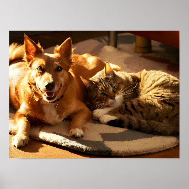 Póster Mejores amigos de los animales: Perro Naranja y ga (Frente)