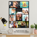 Póster Mejores AMIGOS modernos para 9 nombres de Collages<br><div class="desc">Cree una impresión de poster de memoria fotográfica para su mejor amigo o amigos utilizando esta plantilla de collage de fotos fácil de cargar que incluye 9 de sus imágenes favoritas de su BFF en su elección de colores. El título simple y clásico BEST FRIENDS FOREVER es editable y/o puedes...</div>