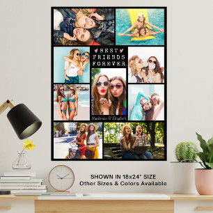 Póster Mejores AMIGOS modernos para 9 nombres de Collages