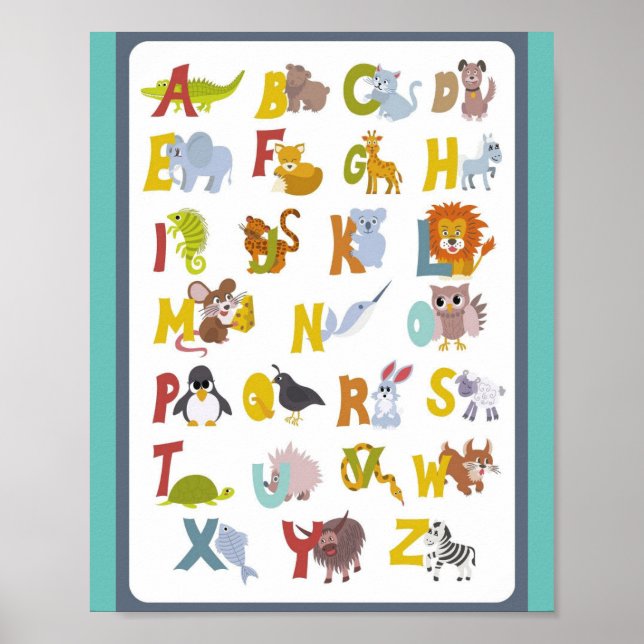 Póster MEKIMI- Alfabeto animal puro (Frente)