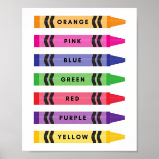 Póster MEKIMI - Crayones vocabularios de colores