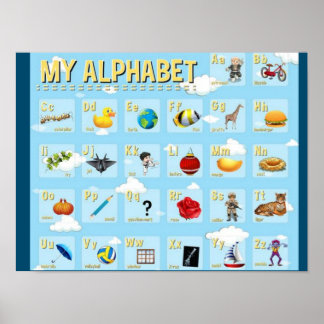 Póster MEKIMI - Diseño Poster para alfabetos en inglés