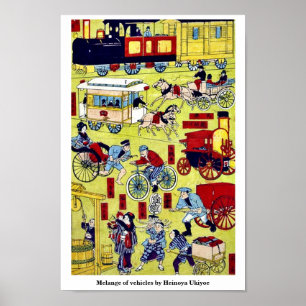 Póster Melange of vehicles by Heinoya Ukiyoe