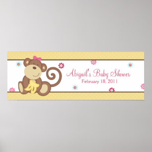 Póster Melanie, la bandera de Baby Shower del mono