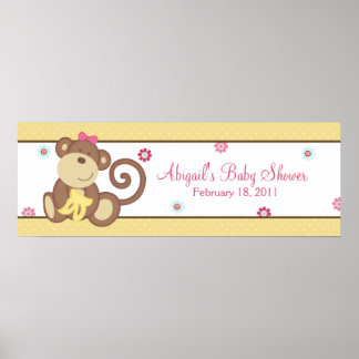 Póster Melanie, la bandera de Baby Shower del mono