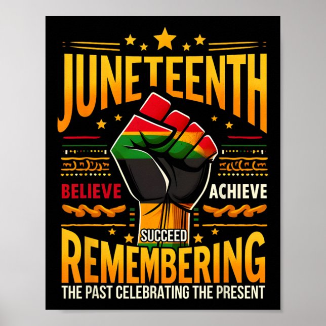 Póster Melanin, Afroamericano, 19 De Junio Recordando El (Frente)