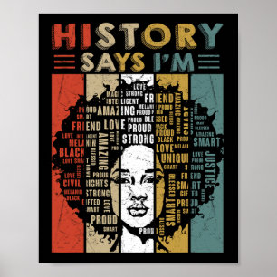 Póster Melanin Chica mujer negra Mes de historia negra