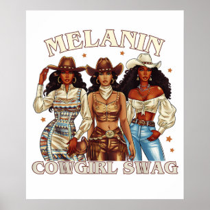 Póster Melanin Cowgirl Swag