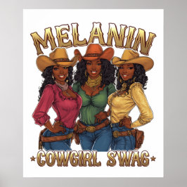 Póster Melanin Cowgirl Swag