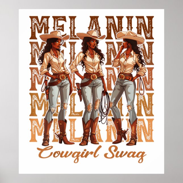 Póster Melanin Cowgirl Swag (Frente)