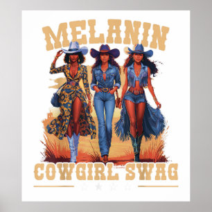 Póster Melanin Cowgirl Swag