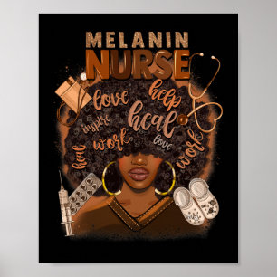 Póster Melanin Enfermera afroamericanas mujeres negras