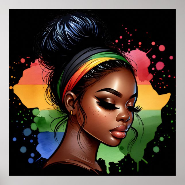 Póster Melanin Hombres Mujeres Mujeres Niños (Frente)