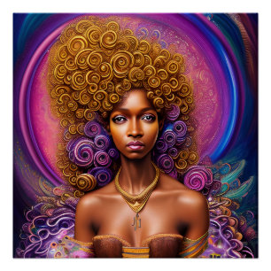 Póster Melanin Mujer Negra Mujer Sista Reina de la piel m